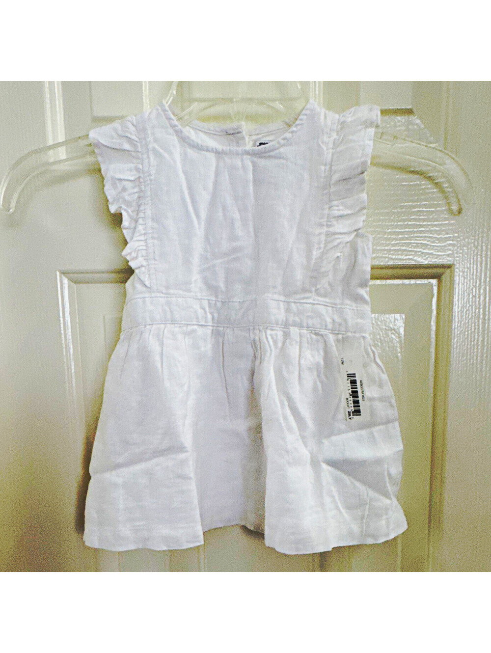 Amazon Essentials x Sofia Grainge White Cotton Ruffle Sleeve A-Line Dress 12M